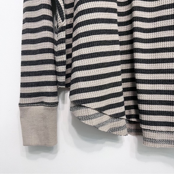 free people | love bug striped thermal dolman sleeve tan grey s - Picture 5 of 10